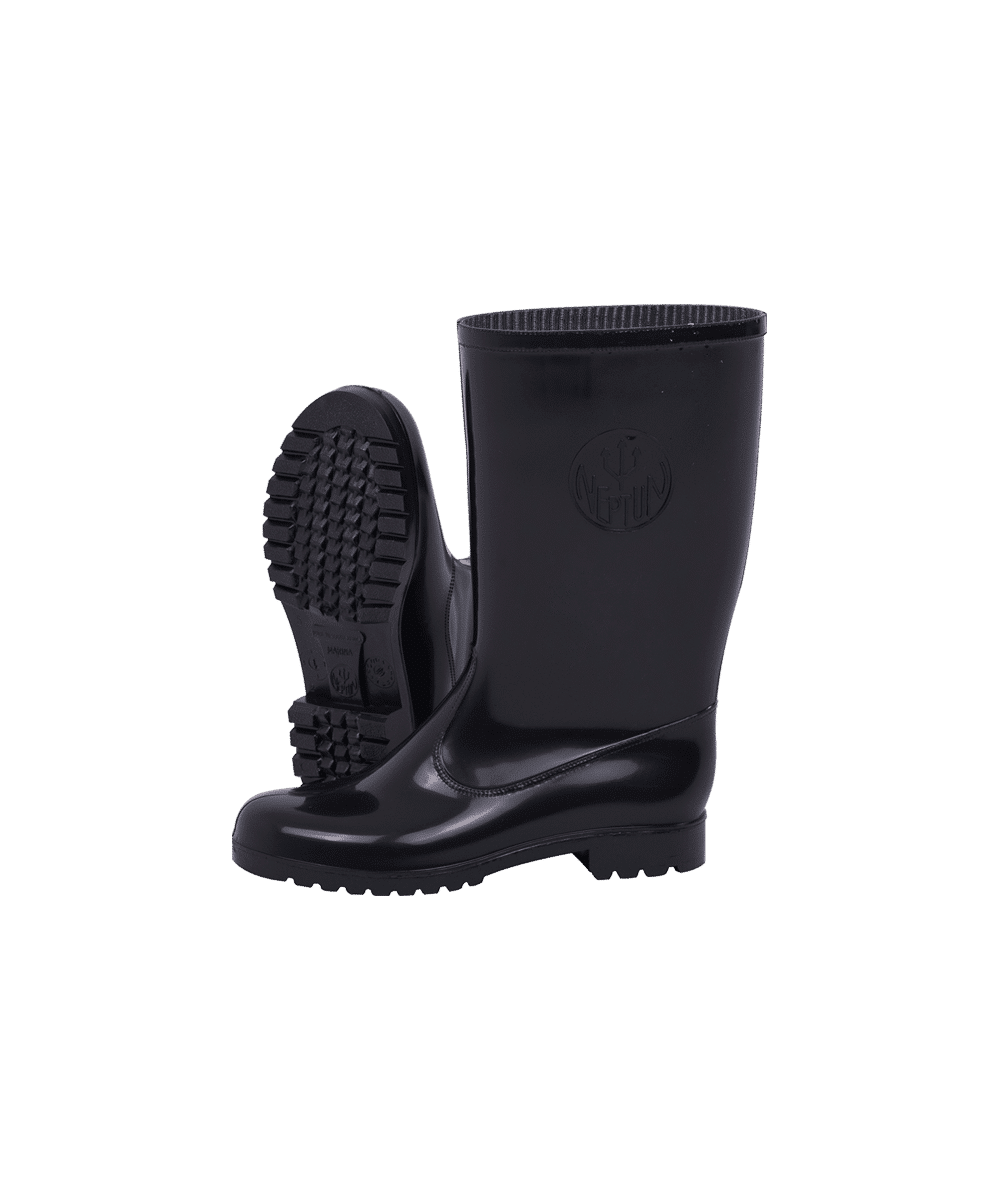 Women's Black Calf Length Gumboot